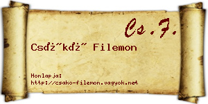 Csákó Filemon névjegykártya